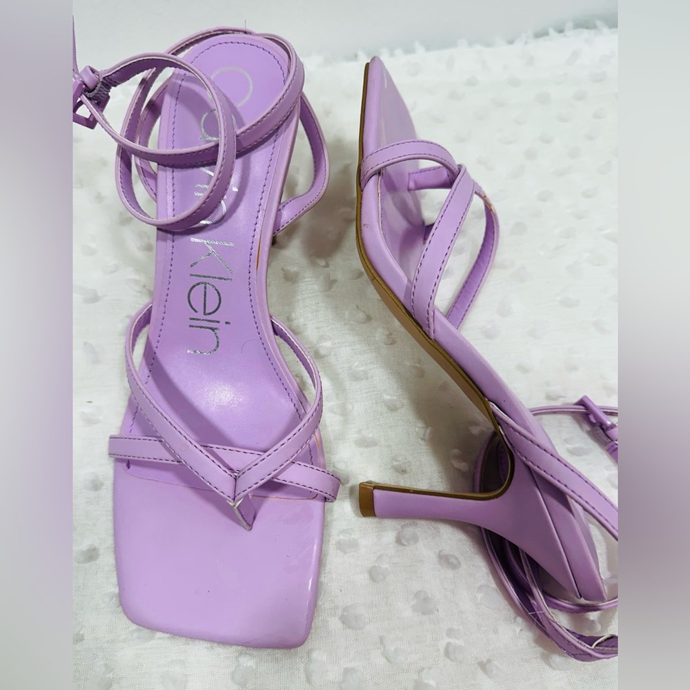 Calvin Klein Lavender Strappy Heels - Picture 5 of 7